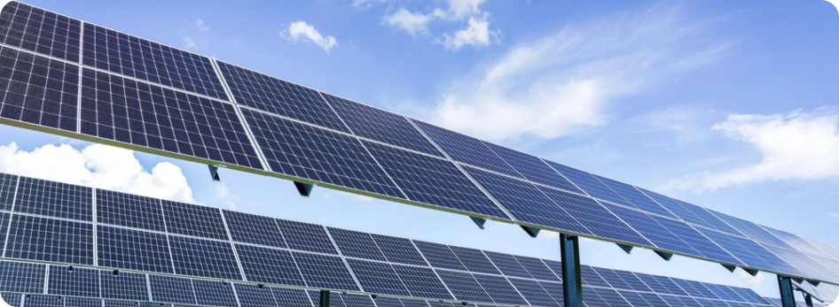 Solar panels installed at a project site